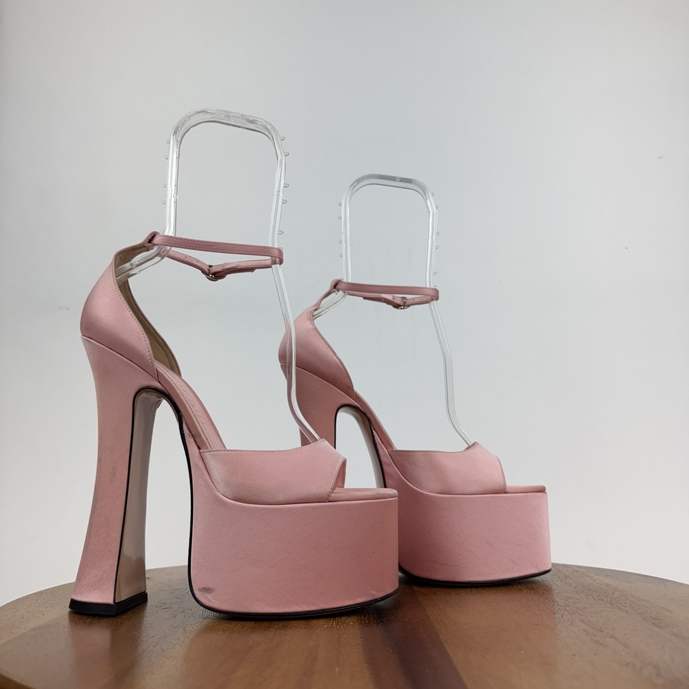 $775 New Womens Piferi Rosalia Pink Platform Ankle Strap‎ Heeled Sandals Size 38